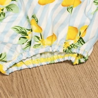 Elastična štampa prilagođena kože slatke ruffle pruge modne djevojke pantalone žuto