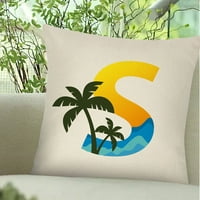 Koaiezne Ljeto na plaži Kokosovi slovo serije Pamučni jastuk pokrov za jastuk za dnevnu sobu kauč na