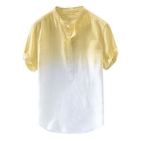 Muški gumb dolje majice Ljeto cool i tanka prozračna ovratnik viseći obojeni gradijent pamučni modni