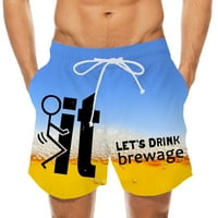 Slaba ušteda TAGOLD za muške hlače, muškarci Dan neovisnosti prugaste zastave Štorke za ispis elastične pantalone na plaži