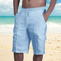 Leesechin muški kratke hlače Cargo Ljeto Khakis nacrtavanje elastične čvrste boje labavo Ležerne prilike