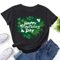 Olyven Rollback St. Patrick's Day košulje za žene Modne dame Damenje kratki rukav Smiješni grafički