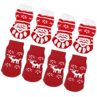 Bestonzon Božićne tople pamučne čarape Božićne tematske kućne ljubimce mačke Neklizajuće čarape za kućne ljubimce Potrošni materijal XL Crveni stil 4