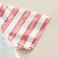 Baby Boys Outfit 4. jula Američka zastava Štampanje kratkih rukava TOPH ELASTIC SHAKS SHATS USA Set