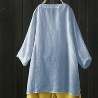 Sanbonepd Ženska modna modna tiskana TOP patchwork tasteri V vrat pamučna bluza košulja ženske vrhove
