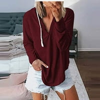 Ženske trendi atletske košulje dugih rukava Comfy patentna vučna kapuljača casual labav pulover Basic