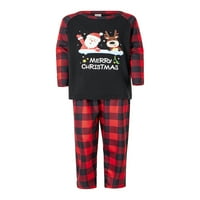 Božićna porodica koja odgovara pidžamama set za odrasle djeca Santa Claus Elk tiskana noćna odjeća za