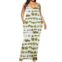 Chueow ženske ljetne haljine Print s džepom plaže za sunčanje Camis Camis bez rukava