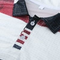 Košulje za muškarce opušteni blok u boji Patchwork dugih rukava gornja bluza COLLUSE Ležerne prilike stilizirane lagane majice crvene m
