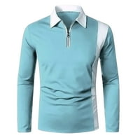 Jsaierl polo majice za muškarce kratki rukav redoviti fit vrhovi boja blok ljetni modni modni golf majice okreću navratnicu četvrti zatvarača zip pulover