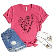 Odaberite sretnu majicu majica Wildflower majica Ženska inspirativna majica za nadahnute za nju Poklon