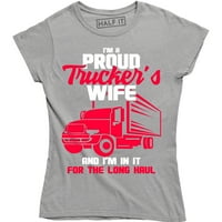 Ponosni kamiondžija ženska vozača kamiona žene Ponosite radnu majicu