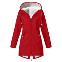 Ženske jakne i kaputi zimski trendy pliša za odupiru hladnom udobnom laganom božićnom poklonu crvene ležerne veličine m