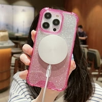 Idomi magnetic za iPhone Pro Case Crystal Glitter [kompatibilan sa magsafe], [Četiri korner Povećana zaštita] za žene djevojke, Bling Sparkle TPU nazad za iPhone Pro max, Darkpurple