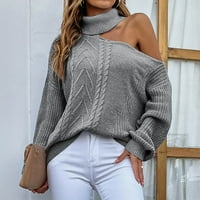 Dukseri za žensko odobrenje plus veličine modnih ženskih pupove dugih rukava Turtleneck-izrez casual džemper vrhovi bljeskalice