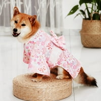 Bigstone Cat Kimono japanski stil Bow-čvor Dekor tkanina Dvo-noge kućne kostime za zabavu
