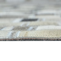 Ručna tkana siva kožna tepih 5 '8' Moderna marokanska geometrijska tepih za geometrijsku sobu