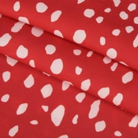 Radni bluze za žene Poslovne vrhove Ispisuje jednokratnu majicu s dugim rukavima Comfy Tee Cute majica Svakodnevno vrhovi cvjetna košulja za tiskane vrhove kawaii majica crvena m