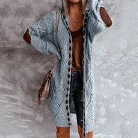 Hinvhai zimski kaputi jakne za žene čišćenje žena dugi kardigan kaput dugi kardigan džemper gornji odjeći