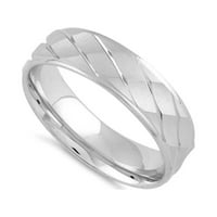 Sterling Silver Platinum pozlaćeni dijamantski rez uzorak vjenčani prsten
