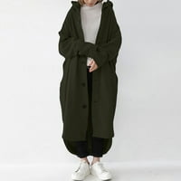 Ženski kaputi i jakne plus veličina dnevna gumba sa punim bojama dugih rukava dugih rukava dugih labavih