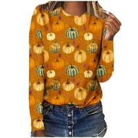 Growesty Womens Plus Veličina Slicno-haljina košulja, ženski Halloween tiskani okrugli vrat pulover