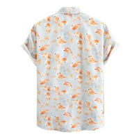 Majice HUNPTA za muškarce muške plaže Ljeto 3D tiskana majica kratki rukav isključite košulju ovratniku
