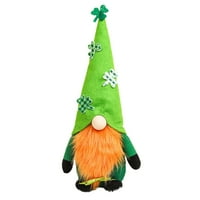 Shulemin Saint Patrick Gnome Lutka simulacija Dekorativni ul Patricks dan zeleni bez lica za ornament za irski festival