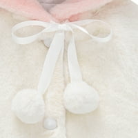Duks toddler 1-5y Kids Baby Girls Curna odjeća Topla kaputa sa kapuljačom Princess ogrtač Cape White