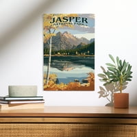 Nacionalni park Jasper, Kanada, četveći vršni i bear jezero jezero jeseni breza zidni zid