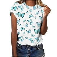 3D tiskana košulja za žene grafički leptir tiskane majice Ljetni kratki rukav O-vrat modna odjeća