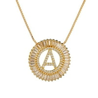 Ženski ogrlica za krug izdubljeni kubični cirkonijski privjesak za žene ogrlica nakit poklon