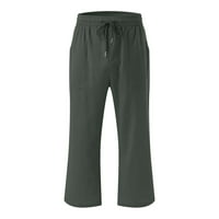 Olyvenn Fashion Žene Ljetne casual Solid Boja elastične hlače Ravne široke pantalone za noge sa džepom Trendy Comfy Loase Casual Hlače zelene 12