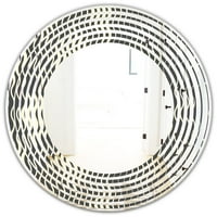 Art DesimanArt 'Retro Geometrical Sažetak Minimalni uzorak V' tiskani moderni okrugli ili ovalni zidni ogledalo - val 24in.x36in