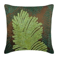 Dekorativni jastuk, smeđi ukrasni jastuci, poklopci od perlica Botanički jastuci, jastuk, cvjetni, kvadratni svileni jastučnica, tropska - kišna šuma