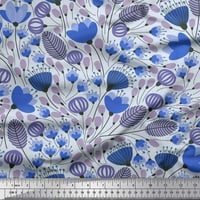 Soimoi plava pamučna poplin tkanina umjetnička cvjetna tkanina za tisku uz dvorište široko