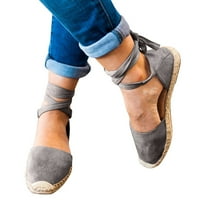 Luiyenes ženske ravne sandale modne ležerne rubene ljetne platforme zatvorene sandale sa kopčom Elegantne pumpe niske gornje prozračne cipele čipke up up up ljetne cipele s jedne cipele