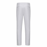 Homodles Muške haljine hlače - ležerne tanke fit rasteći se s džepovima muške hlače bijele l