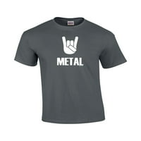 Teška metalna majica kratkih rukava Rock on Metal Music Alternativni bullhorn Rogovi za kosu 80's-charcoal-XXL