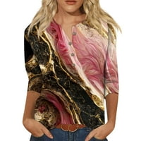 Ženski vrhovi za klirens ispod $ velike veličine okruglih bluza za bluzu Cvjetni rukav majica s rukavima