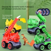 Qinghai Creative Dinosaur Oblik inženjerskog igračaka Vivid poticanje plastične montažne vozila za djecu