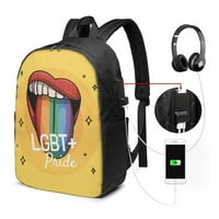 Putni ruksak za laptop, Rainbow Lips LGBT Pride Prinds Outdoor Pješačke torbe Školska knjiga Ležerne
