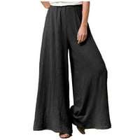 Ženska modna casual puni džep u boji preklopi labavi hlače pune dužine