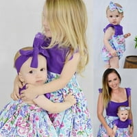 NOVOCROBER BABY GIRT sestra koja odgovara cvjetnom odjećom Jump rubnica haljina