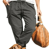 Džepovi jogger hlače za žene Čvrsto struine pantalone na pantalone sa visokim strukom plus veličine