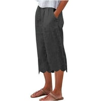 Žene široke pantalone za noge Moda Žene Ležerne prilike elastične labave hlače Ravne široke pantalone
