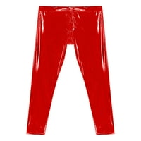 Muške kasne ploče Skinke hlače sa zatvaračem Crotch pantalone scenarce Clubwear crveni s