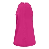 Voncos majice za žene- casual bez rukava izdubljena čvrsta majica bluza vrhovi vruće ružičaste 8