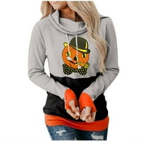 Ženska modna casual Halloween tiskani od tiskani dugih rukava s kapuljačom pulover s kapuljačom vrhovi