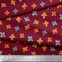 Soimoi Crvena Poly Georgette tkanina umjetnička cvjetna tkanina od dvorišta široko